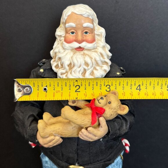 1997 Clothtique Possible Dreams Easy Ridin Santa Figure In Biker Jacket & Jeans - Picture 13 of 16